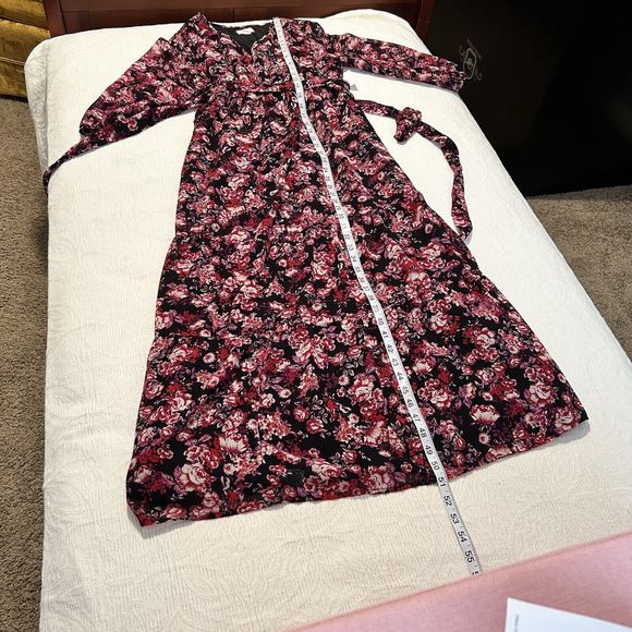 Isabel Maternity by Ingrid & Isabel Belted Floral Print Chiffon Maxi Dress S - Picture 7 of 15